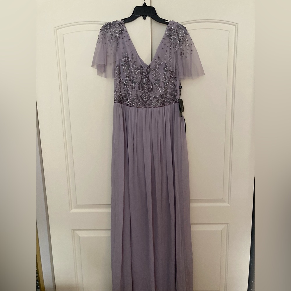 NWT Adrianna Papell Beaded chiffon dress, Size 8
